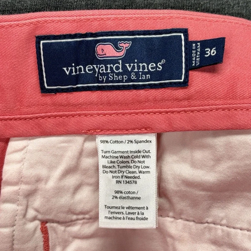 Vineyard Vines Breaker Shorts Mens Size 36x9 Chino Pink Stretch Preppy Resort‎